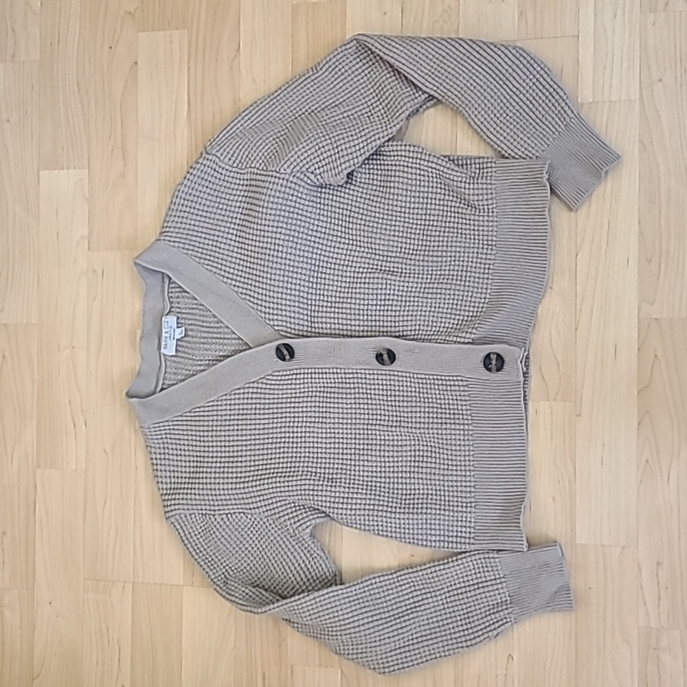 Warm & Cozy Knitted Sweater Cardigan Green Sage Size L